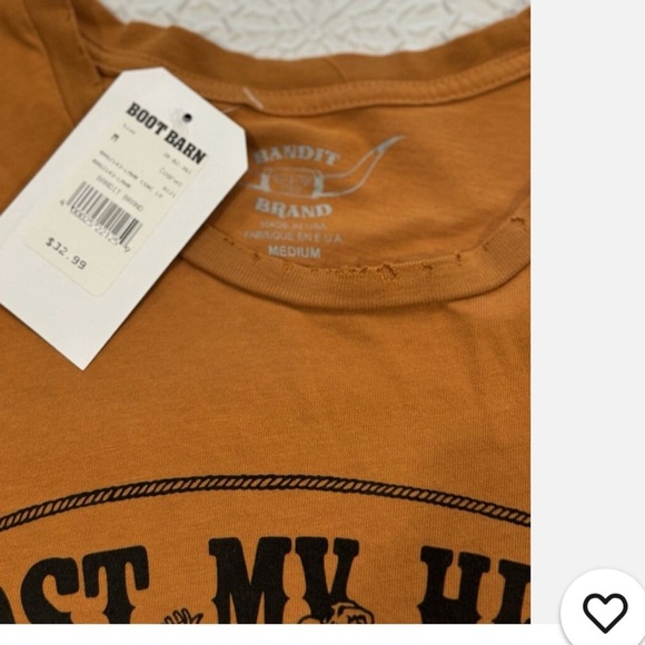 Women's Boot Barn Bandit Brand Shirt Lost My Heart at the Rodeo Medium distress - Picture 3 of 4